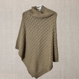 CALVIN Klein Knit Turtleneck Pullover Poncho